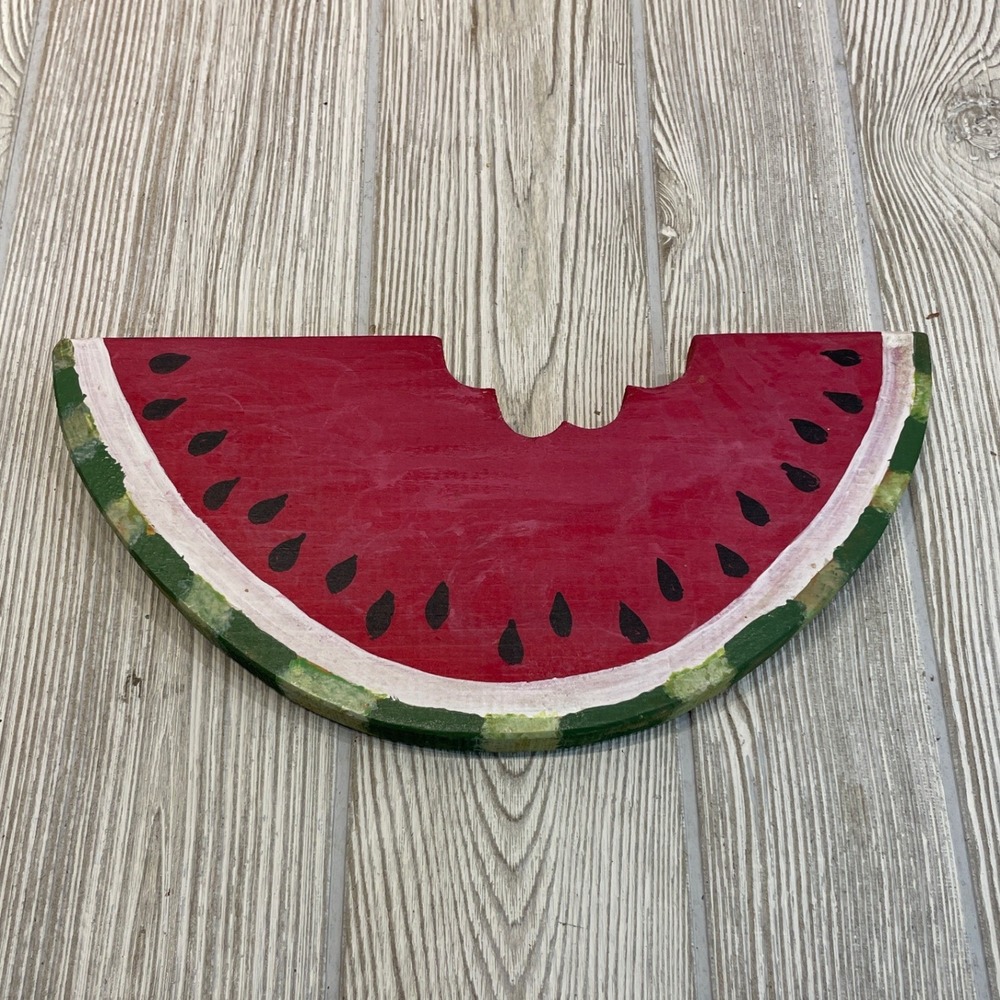 Vintage Heritage House Wooden Watermelon Wall Decor 1983 Signed Folk Art Slice